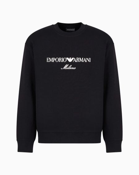 Armani Sudadera de punto doble con logotipo bordado