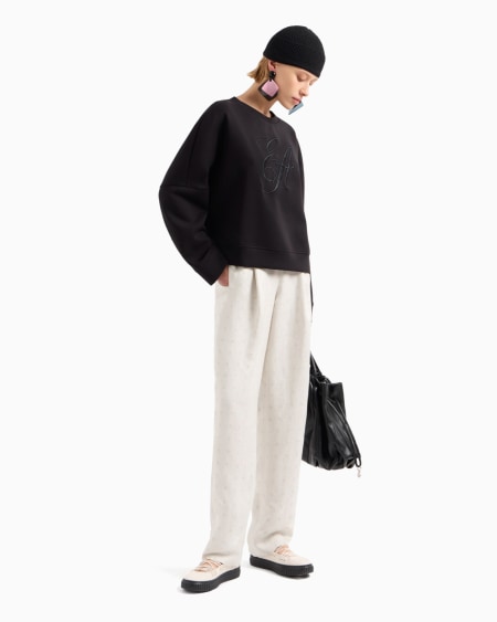 Armani Sudadera De Punto Doble Con Maxilogotipo Bordado