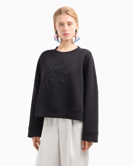 Armani Sudadera De Punto Doble Con Maxilogotipo Bordado