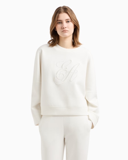 Armani Sudadera De Punto Doble Con Maxilogotipo Bordado