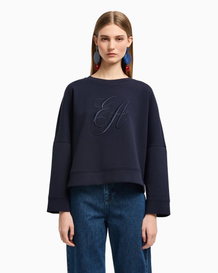 Armani Sudadera De Punto Doble Con Maxilogotipo Bordado