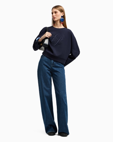 Armani Sudadera De Punto Doble Con Maxilogotipo Bordado