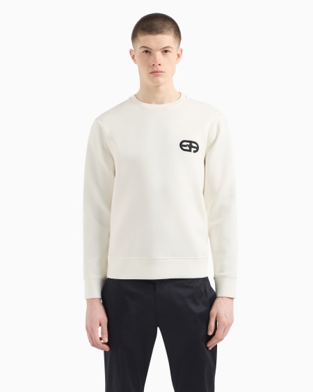 Armani Sudadera De Punto Double Con Logotipo EA Bordado En Relieve