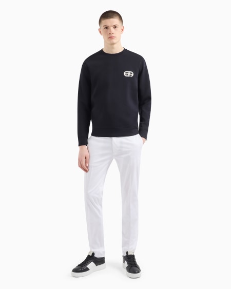 Armani Sudadera De Punto Double Con Logotipo EA Bordado En Relieve