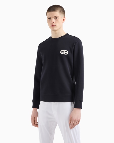 Armani Sudadera De Punto Double Con Logotipo EA Bordado En Relieve