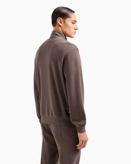 Armani Sudadera De Punto Gofre Con Cremallera Completa Travel Essential