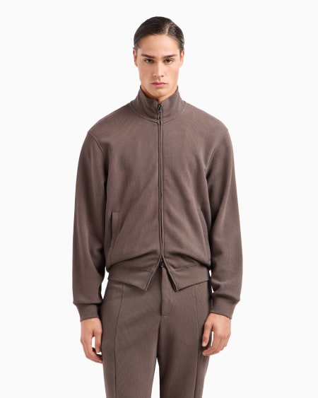 Armani Sudadera De Punto Gofre Con Cremallera Completa Travel Essential