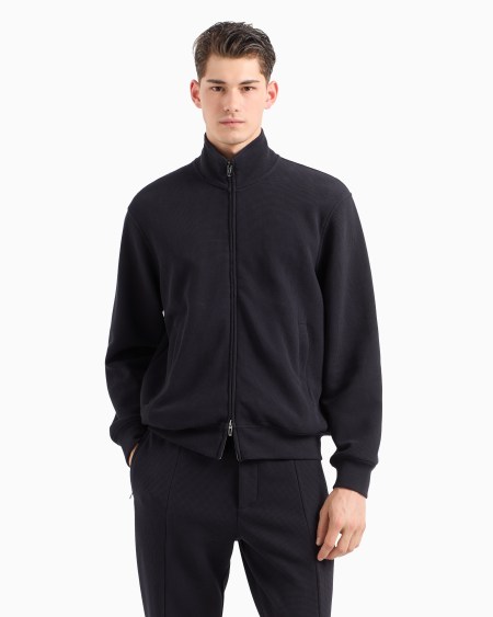 Armani Sudadera De Punto Gofre Con Cremallera Completa Travel Essential