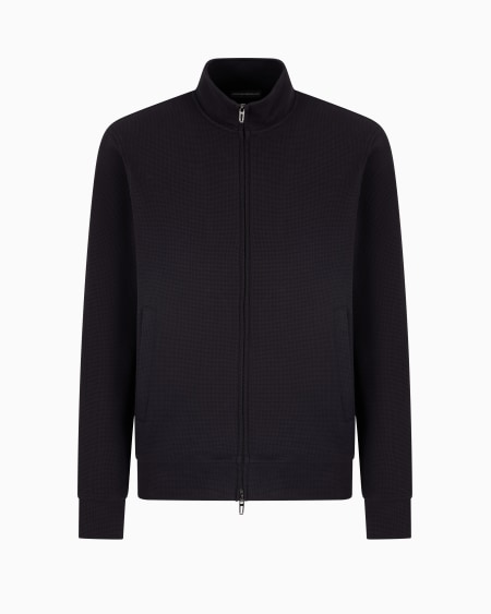 Armani Sudadera de punto gofre con cremallera completa Travel Essential