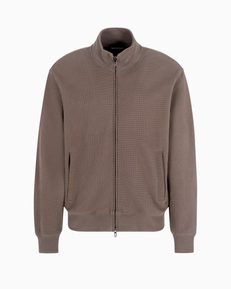 Armani Sudadera de punto gofre con cremallera completa Travel Essential