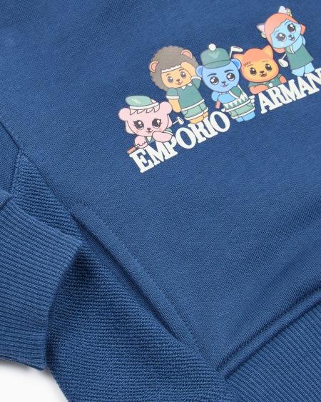 Armani Sudadera De Punto Orgánico Con Estampado Manga Bear Crew ASV