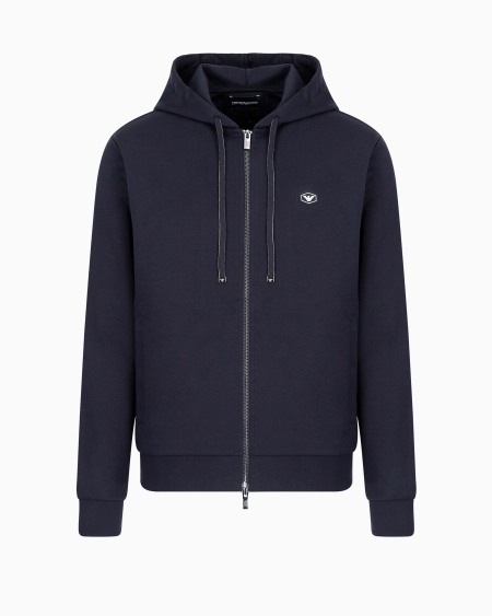 Armani Sudadera de tejido de punto Roma con capucha y cremallera
