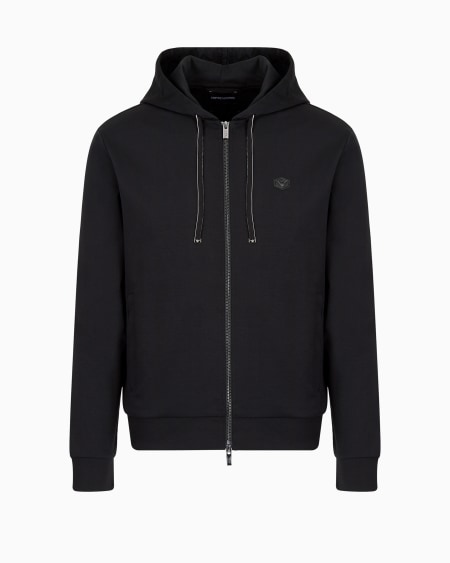 Armani Sudadera de tejido de punto Roma con capucha y cremallera