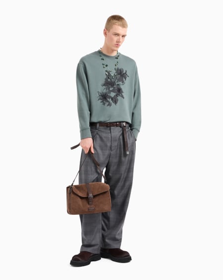 Armani Sudadera En Punto De Felpa Con Estampado Y Bordado Floral