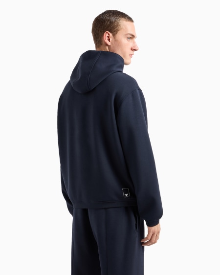 Armani Sudadera En Punto Doble De Mezcla De Modal Con Capucha Travel Essential