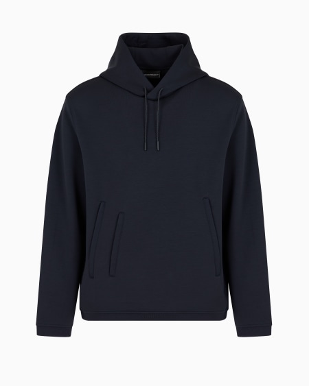 Armani Sudadera en punto doble de mezcla de modal con capucha Travel Essential