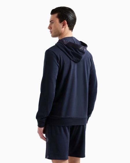 Armani Sudadera Tipo Cárdigan Con Capucha De Estar Por Casa De Punto De Felpa Basic