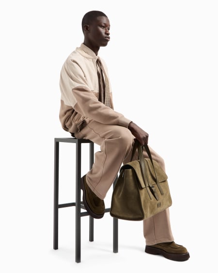 Armani Sudadera Tipo Cárdigan De Nailon Y Punto De Felpa Con Logotipo Bordado