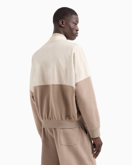 Armani Sudadera Tipo Cárdigan De Nailon Y Punto De Felpa Con Logotipo Bordado