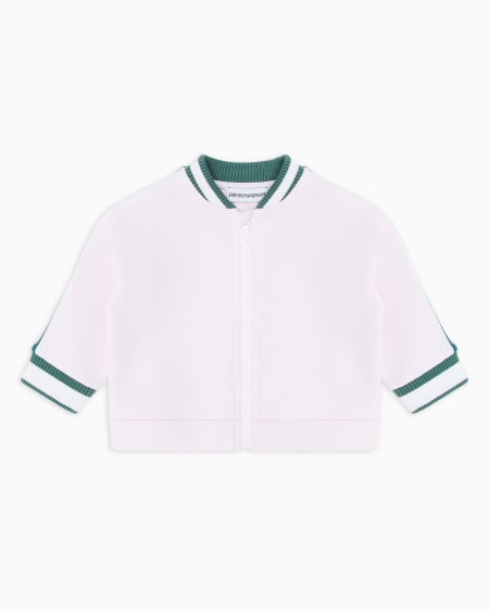 Armani Sudadera tipo cárdigan de punto doble con banda con logotipo