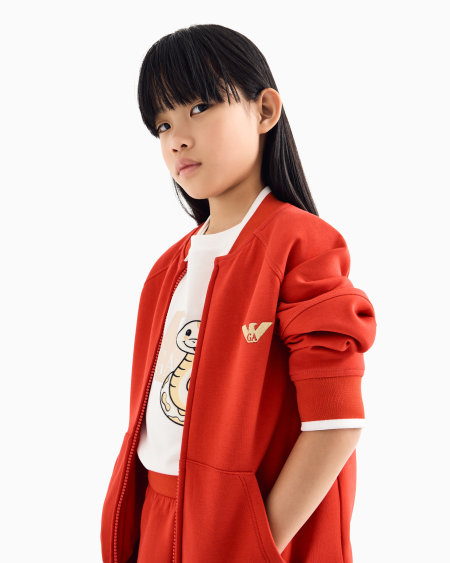 Armani Sudadera Tipo Cárdigan De Punto Doble Con Bordado