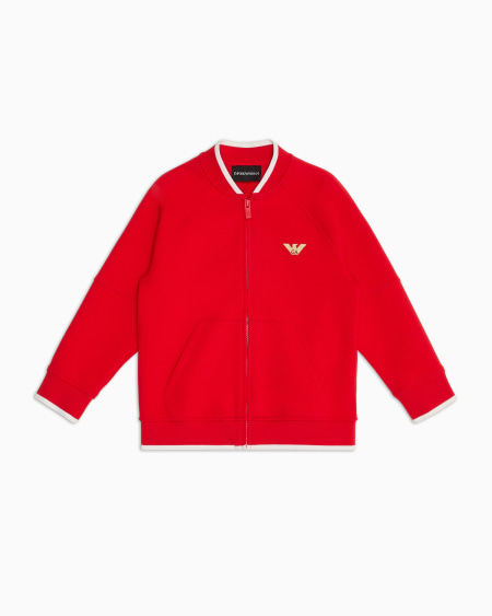 Armani Sudadera tipo cárdigan de punto doble con bordado