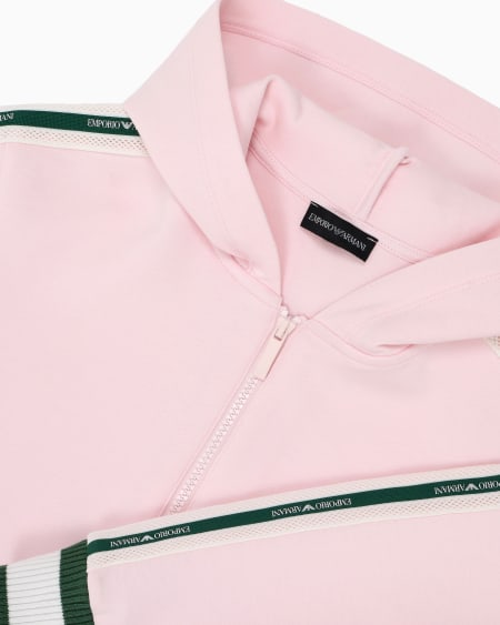 Armani Sudadera Tipo Cárdigan De Punto Doble Con Capucha Y Cinta Con Logotipo