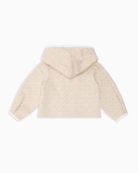 Armani Sudadera Tipo Cárdigan De Punto Jacquard Con Capucha Y Motivo Integral De águila