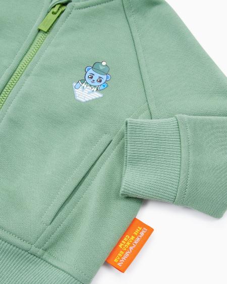 Armani Sudadera Tipo Cárdigan De Punto Orgánico Con Estampado Manga Bear Crew ASV