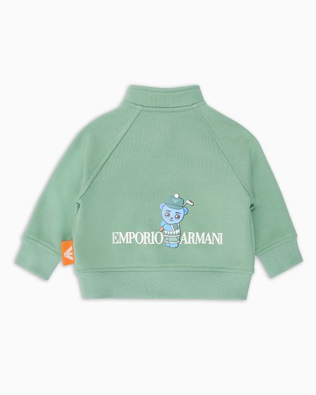 Armani Sudadera Tipo Cárdigan De Punto Orgánico Con Estampado Manga Bear Crew ASV