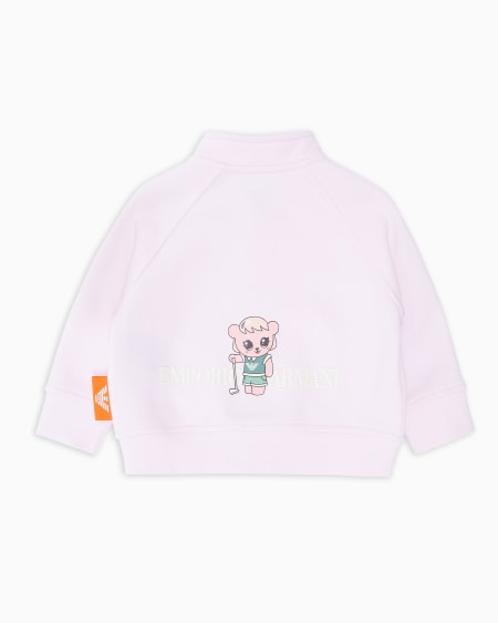 Armani Sudadera Tipo Cárdigan De Punto Orgánico Con Estampado Manga Bear Crew ASV