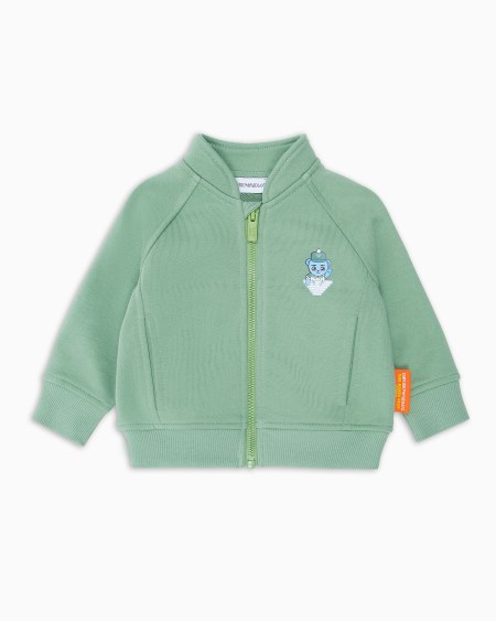 Armani Sudadera tipo cárdigan de punto orgánico con estampado Manga Bear Crew ASV