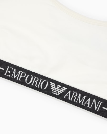 Armani Sujetador Bralette De Algodón Orgánico Con Banda Con Logotipo ASV