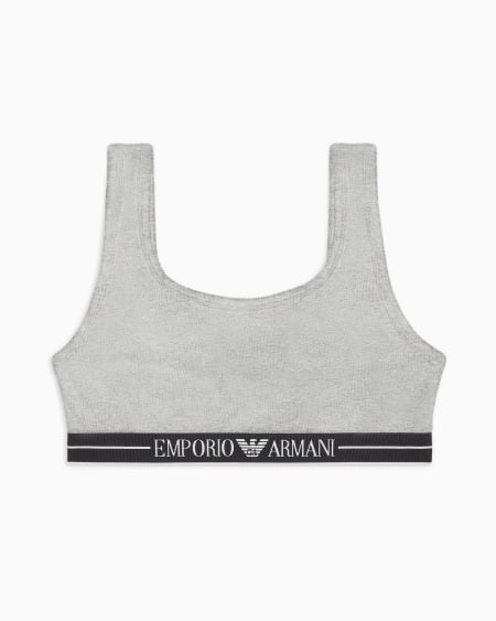 Armani Sujetador bralette de algodón orgánico con banda con logotipo ASV