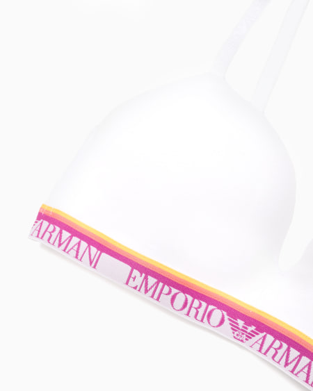 Armani Sujetador De Triángulo Acolchado En Algodón Orgánico Iconic Con Banda Con Logotipo ASV