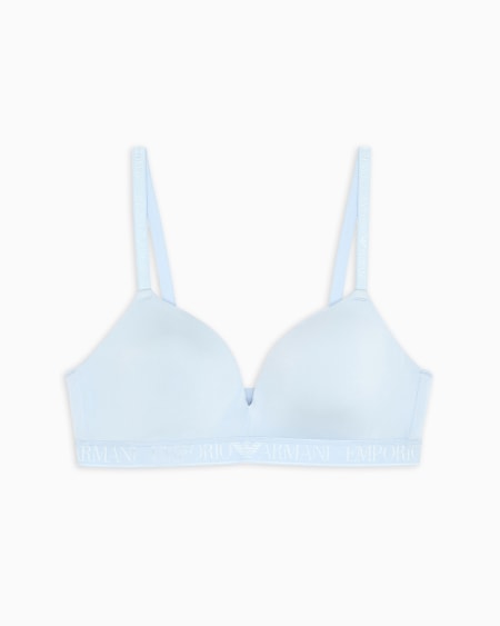 Armani Sujetador de triángulo acolchado en microfibra reciclada Iconic con banda con logotipo ASV