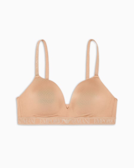 Armani Sujetador de triángulo acolchado en microfibra reciclada Iconic con banda con logotipo ASV