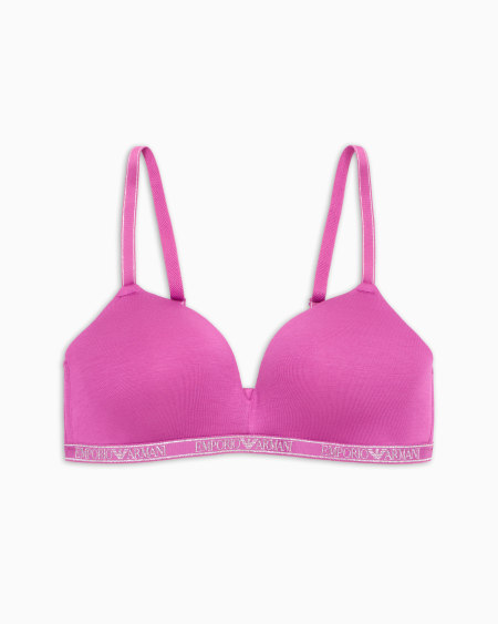 Armani Sujetador de triángulo acolchado en viscosa certificada Essential con logo ASV