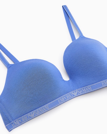 Armani Sujetador De Triángulo Acolchado En Viscosa Certificada Essential Con Logo ASV