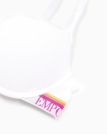 Armani Sujetador Push-up De Algodón Orgánico Iconic Con Banda Con Logotipo ASV