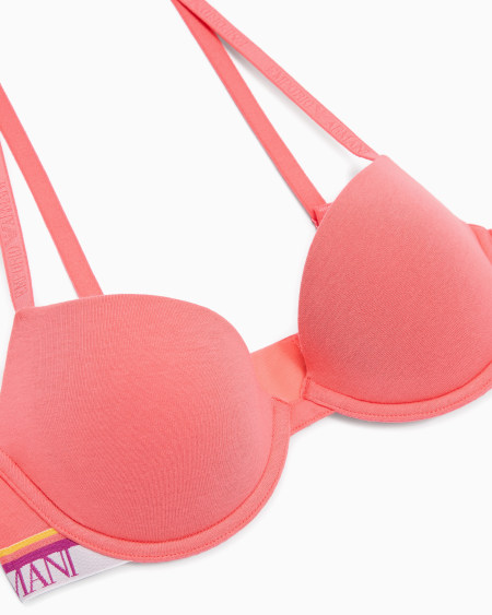 Armani Sujetador Push-up De Algodón Orgánico Iconic Con Banda Con Logotipo ASV