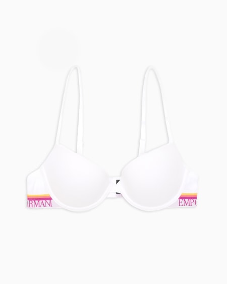 Armani Sujetador push-up de algodón orgánico Iconic con banda con logotipo ASV