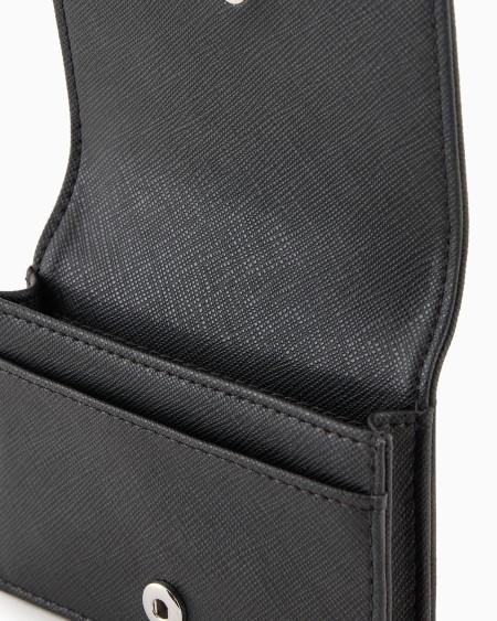 Armani Tarjetero Con Solapa De Piel Saffiano Regenerada Con Placa De águila ASV