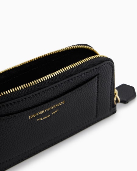 Armani Tarjetero MyEA Con Cremallera Perimetral Y Estampado De Ciervo