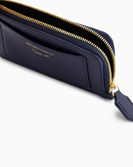 Armani Tarjetero MyEA Con Cremallera Perimetral Y Estampado De Ciervo