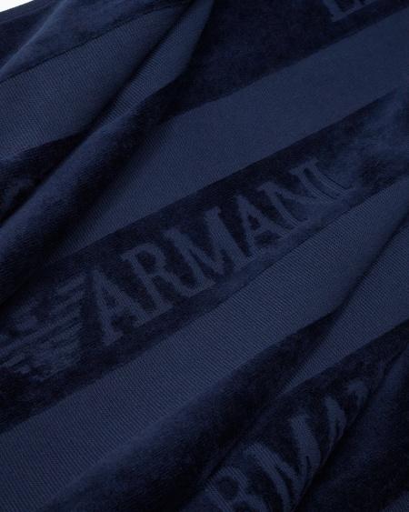 Armani Toalla De Playa De Rizo A Rayas Con Logotipo