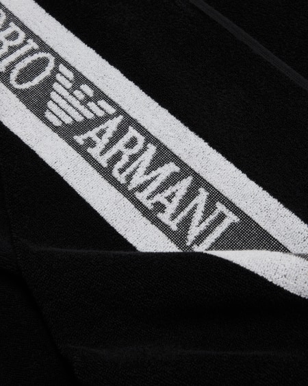 Armani Toalla De Playa De Rizo Con Cinta Con Logotipo