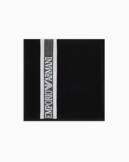 Armani Toalla de playa de rizo con cinta con logotipo