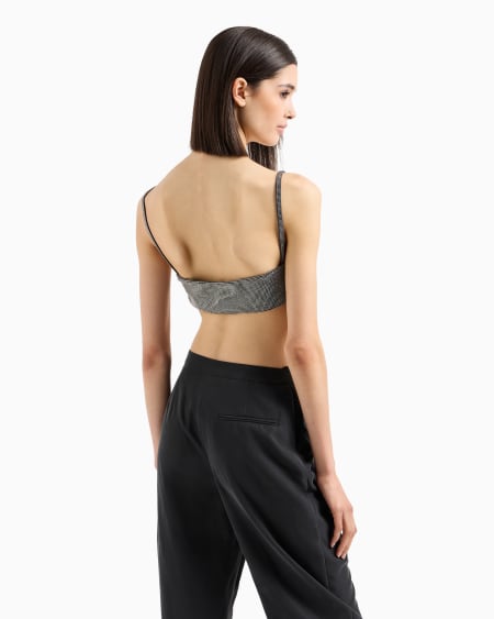 Armani Top Bandeau Con Tirantes Revestido De Strass