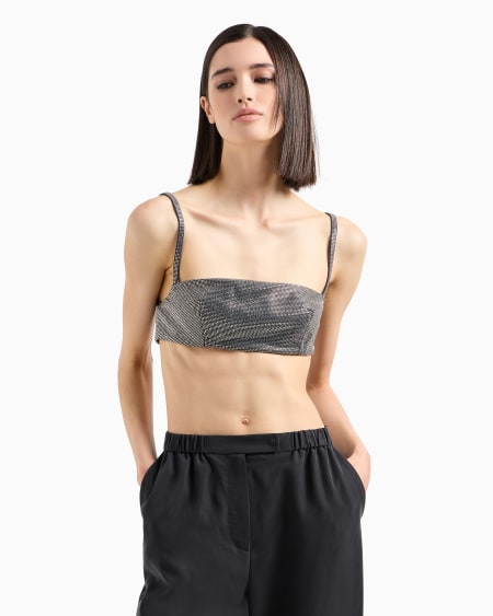 Armani Top Bandeau Con Tirantes Revestido De Strass